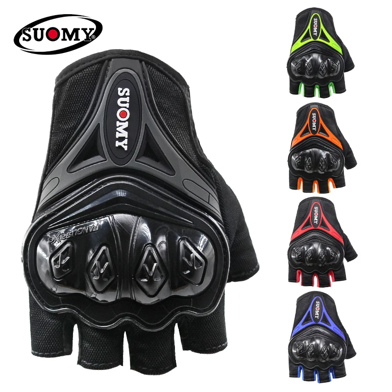 Enlarge Suomy Half Finger Motorcycle Gloves Protection Men Fingerless Protector Biker Motocross Riding Cycling Motorcyclist Summer Women