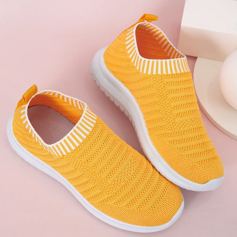 

Women Summer Lightweight Sneakers Breathable Knitted Socks Sneakers Slip on Light Fitness Sport Shoes Ladies Casual Jogging Flat
