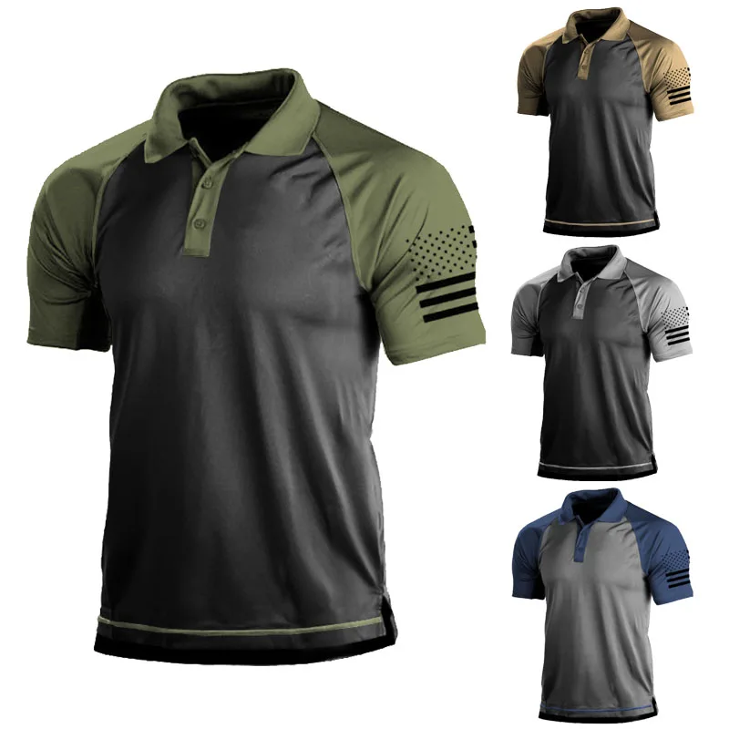Military Tactical T-shirt Men Polo Shirt US Army Short Sleeve Clothing Tops Tees Summer Outdoor Military Polo Shirt Men T-shirts
