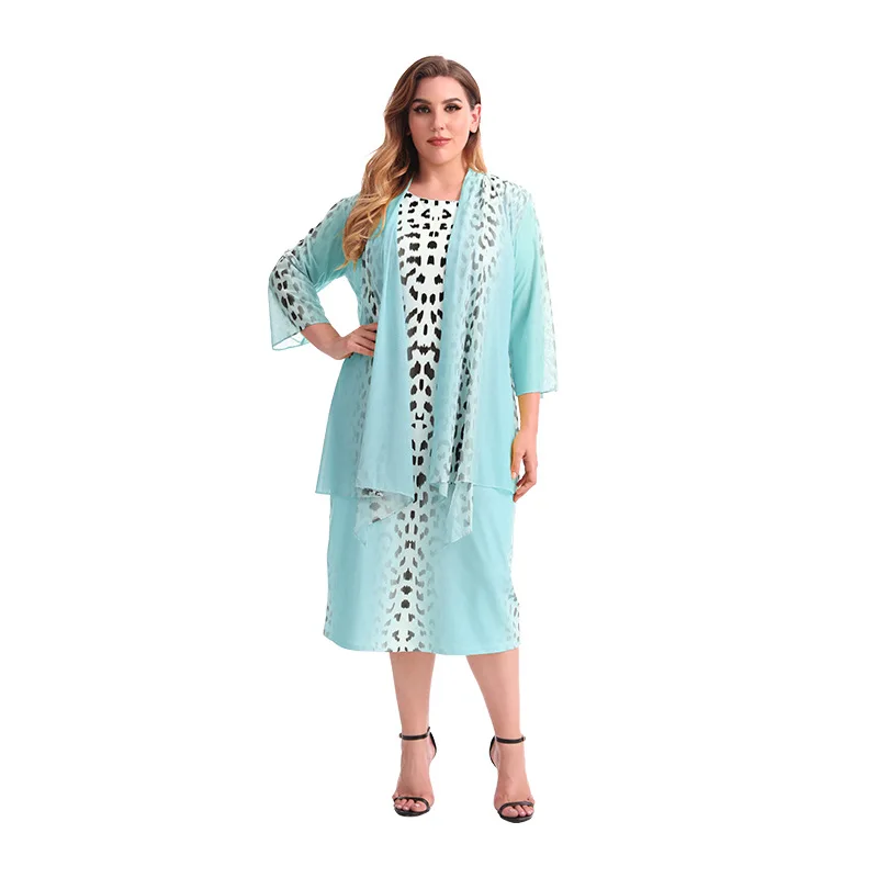 

Summer Elegent 2022 African Women Long Sleeve Printing Polyester Knee-length Dress L-4XL African Dresses for Women