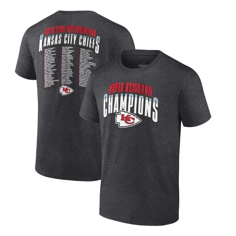 

2023 New Summer Men's Kansas City Chiefs Champion T-shirt Oversized Short Sleeve Rugby Professional Game Tournament Champion