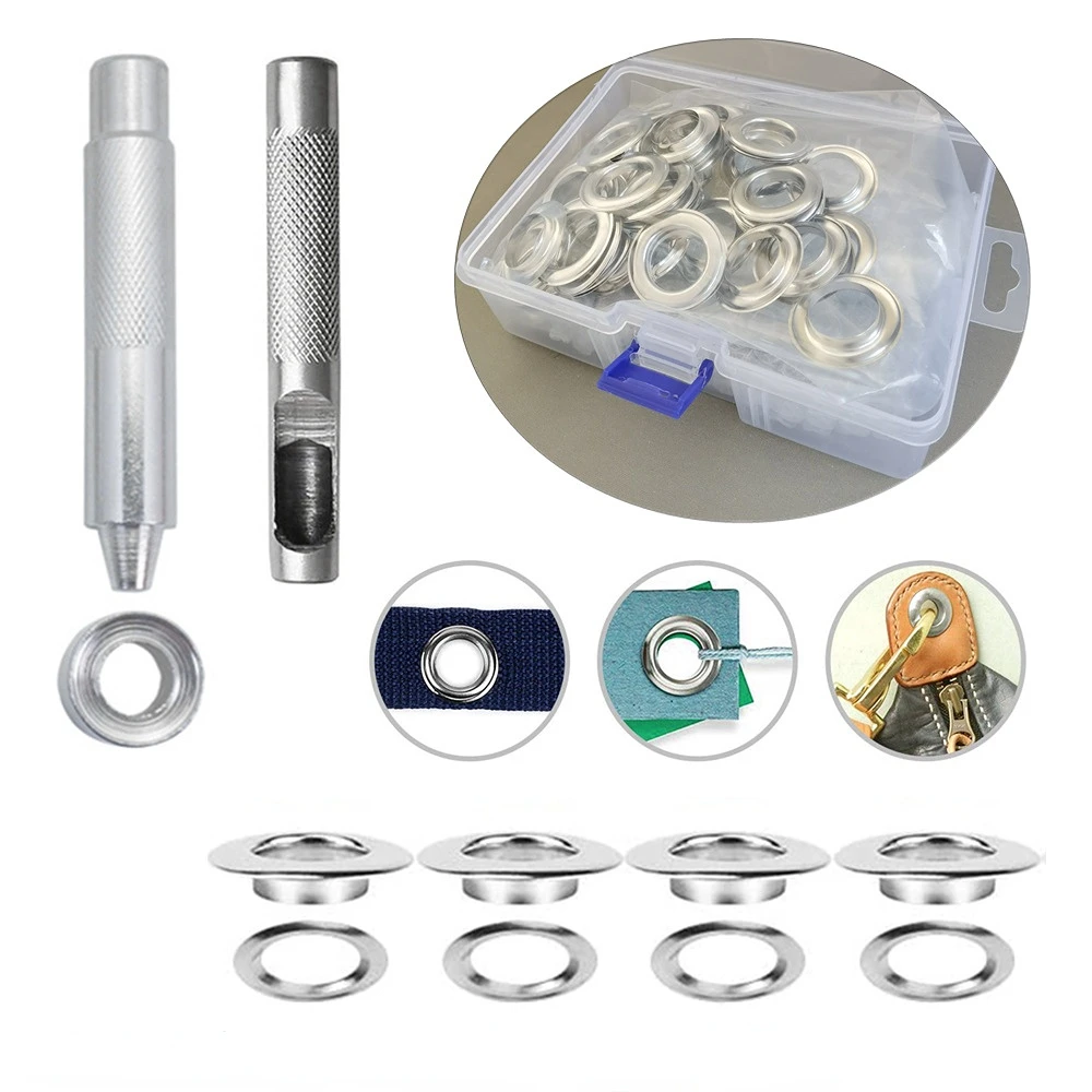 

50pcs/Set 20mm Eyelets Rivets With 3 Tools Metal Buttonholes buckle Clothing buttons 4 plating colors available for selection