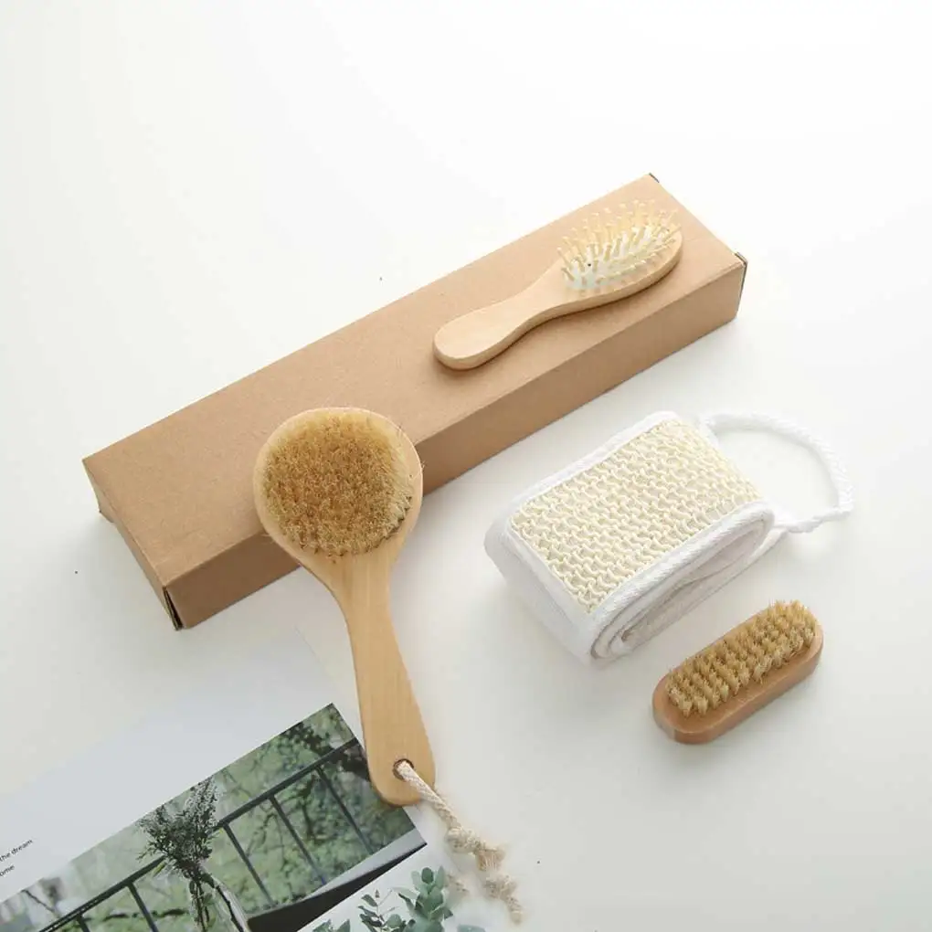 

4 шт., деревянные перчатки для отшелушивания кожи