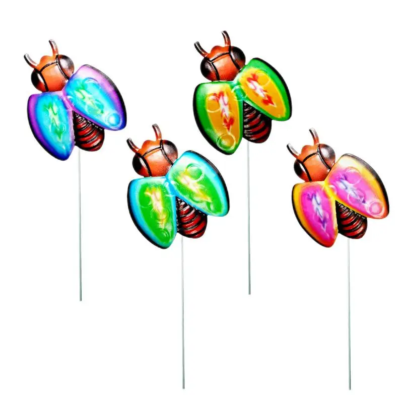 

Metal Ladybug Decor 4pcs 3D Iron Ladybug Decor Metal Stakes Crafts Ladybug Yard Stake Outdoor Lawn Ladybug Ornaments Stake For