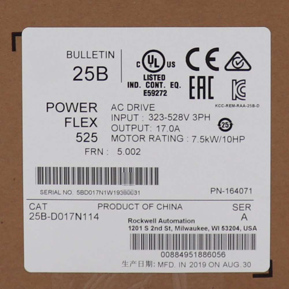 25B-D017N114 Привод переменного тока AB 25BD017N114 PowerFlex525 7 5 кВт/10 л.с. новый —