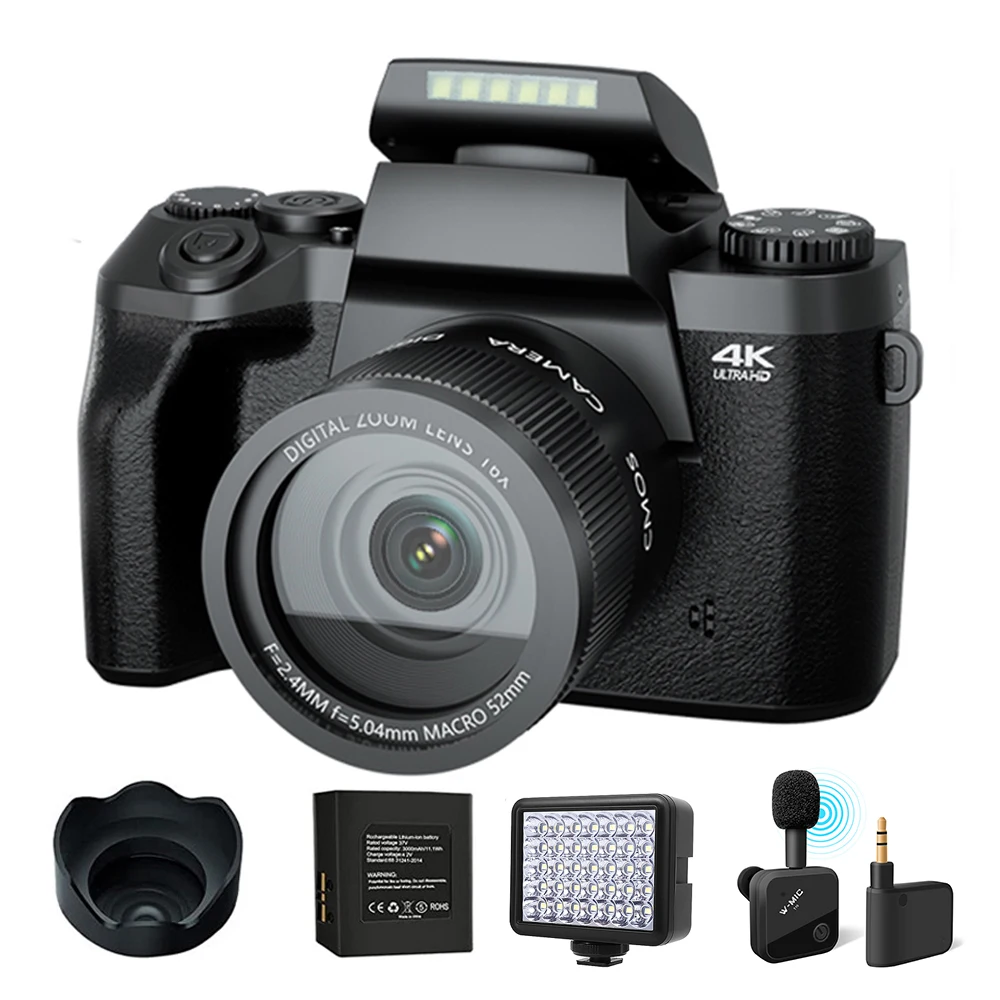 

64MP Digital Camera Camcorder SLR DSLR For Photography 4K 60FPS WiFi Vlogging Camcorder 4"Touch Screen Youtube Livestream Camera