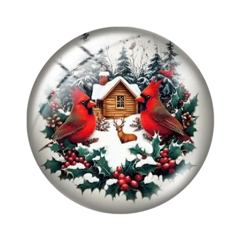 Фото Cardinal Рождественский цветочный микс Clipart 12 мм/18 мм/20 мм/25 мм Круглый фотостекло кабошон demo с плоской задней частью Изготовление выводов Браслет №4