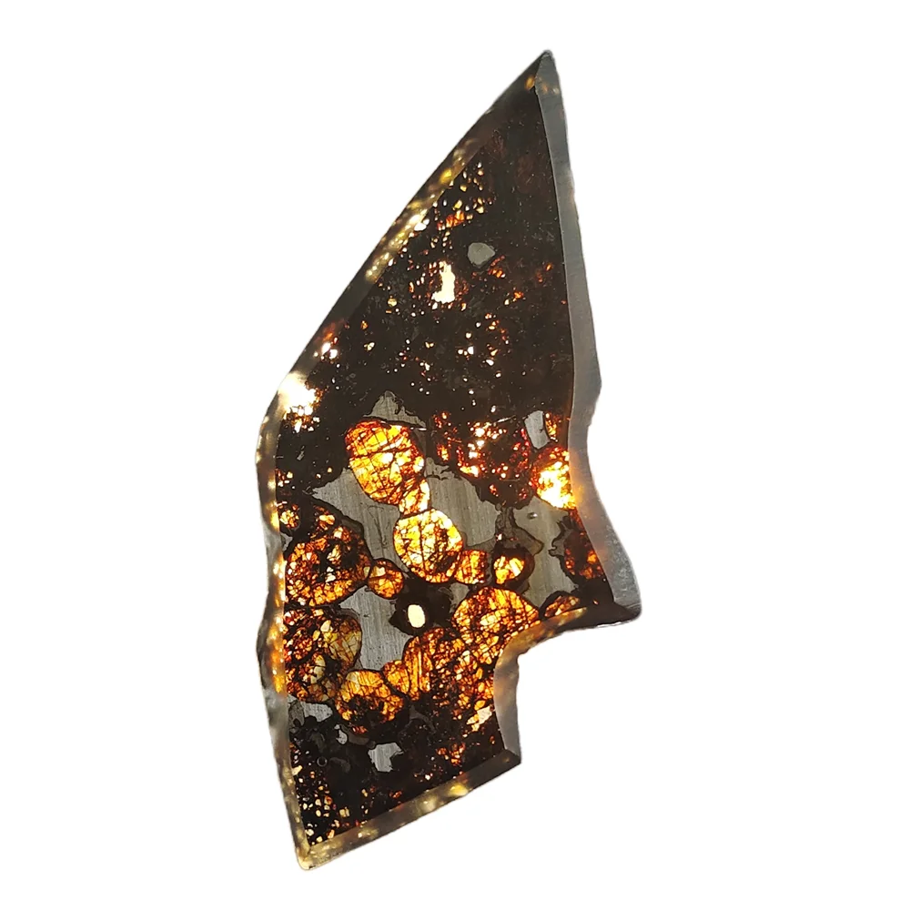 

10.2g SERICHO Pallasite Natural Meteorite Material Sliced Olive Meteorite Slices Specimen Collection - From Kenya - TA310