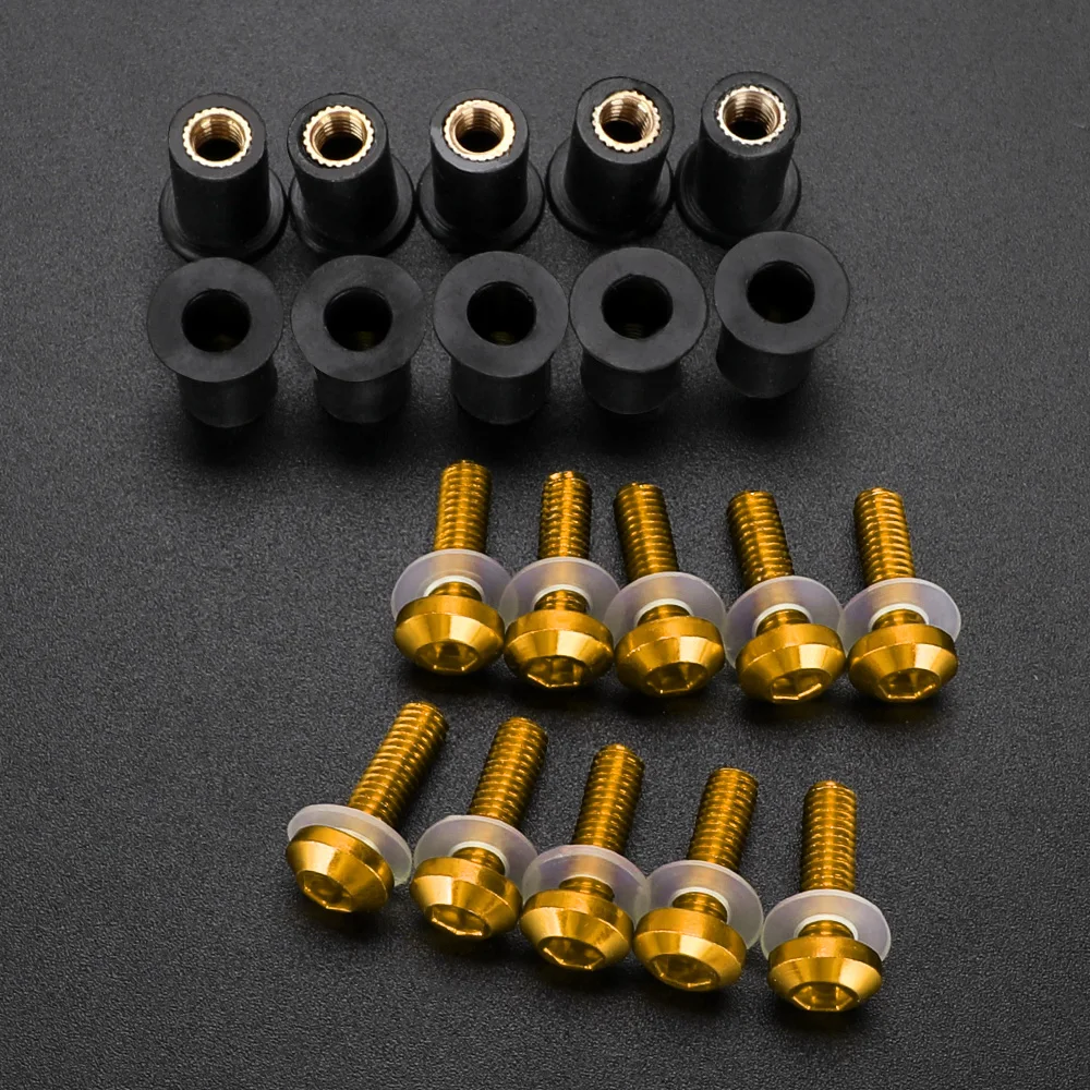 

10 шт. 5 мм комплект болтов для крепления лобового стекла для YAMAHA TRACER 900 700 GT 900GT TRACER MT09 MT07 TRACER 7/GT 9/GT