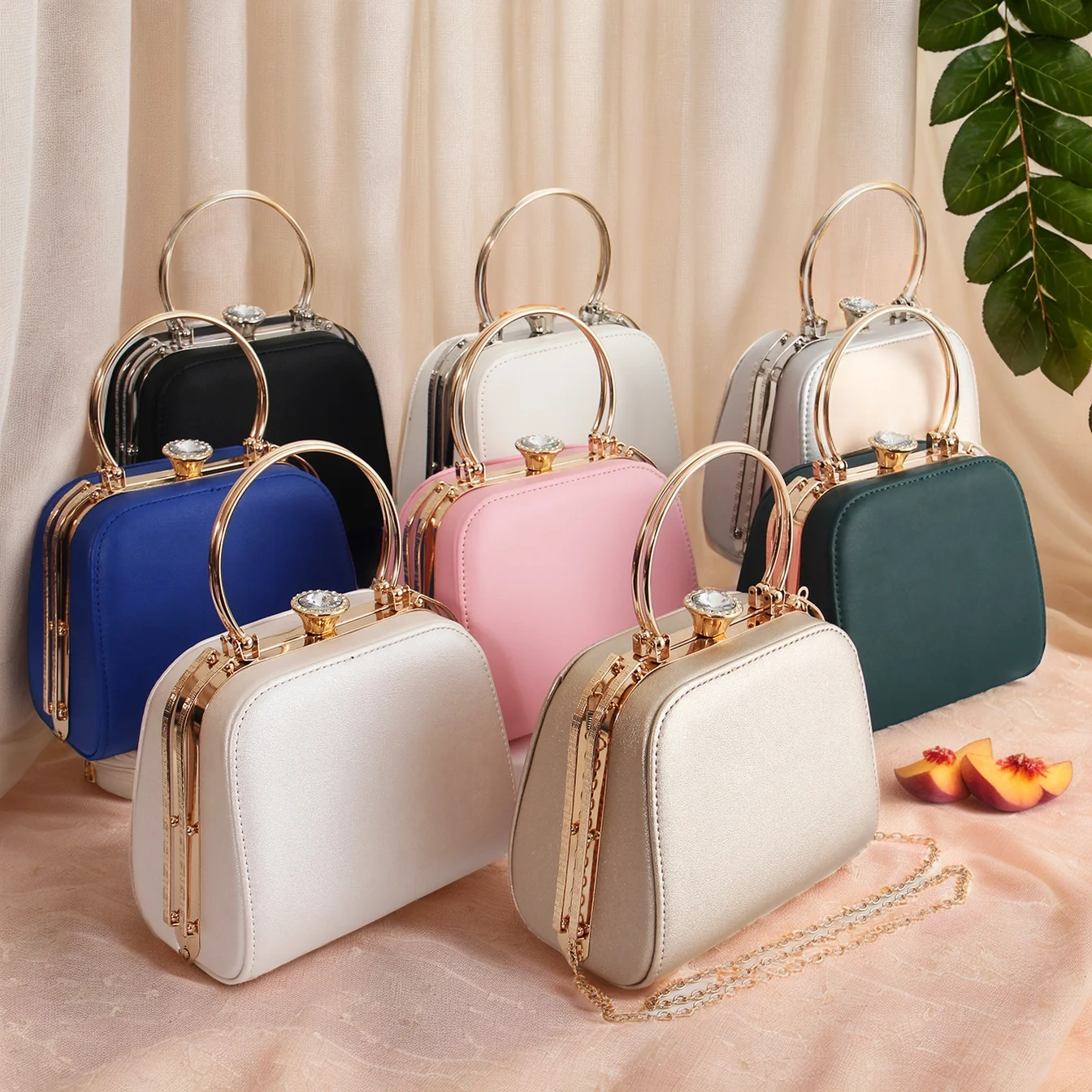 Женская элегантная однотонная вечерняя сумка модная из искусственной кожи