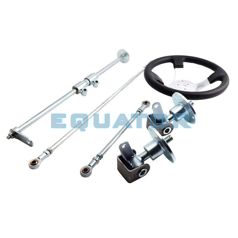 6 Inch Flange ATV Front Steering Gear Rack Joint Tie Rod & Wheel Hub 168cc GO KART UTV Strut Knuckle Spindle Assembly