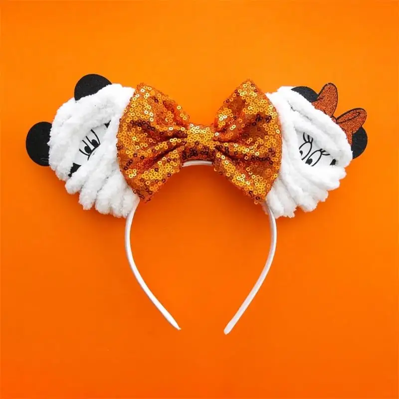 Halloween New Mouse Ears Headband Girls Festival Sequins Bow For Women Party Cosplay Hairband Gift Kids Adult Hair Accessories images - 6