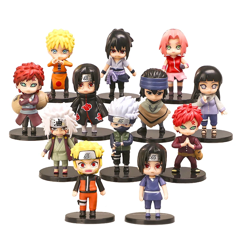 

Экшн-фигурки из аниме «шипудэн», Sasuke Itachi Kakashi Jiraiya Sakura Q Version, Коллекционная модель, игрушка, кукла в подарок, 12 шт.