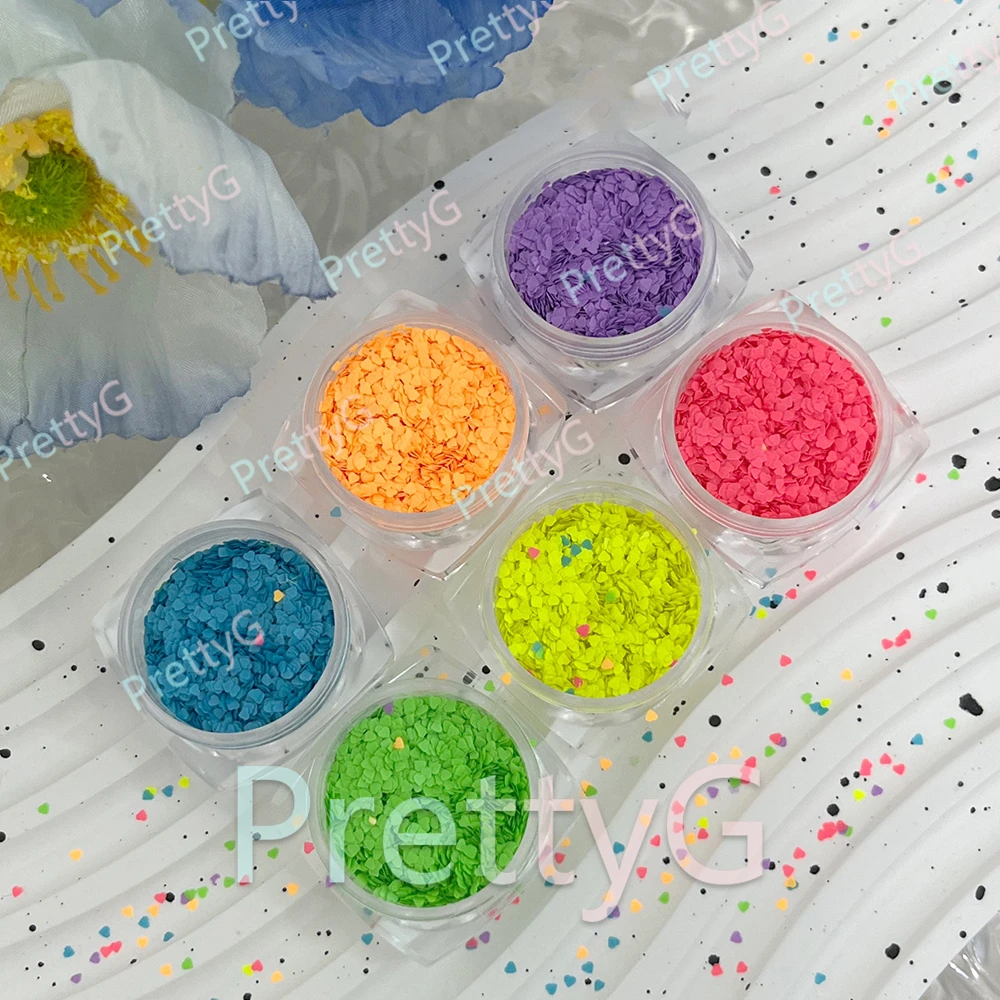 PrettyG оптовая продажа Y-1 мм мини-звезды сердце блестящие формы неоновые