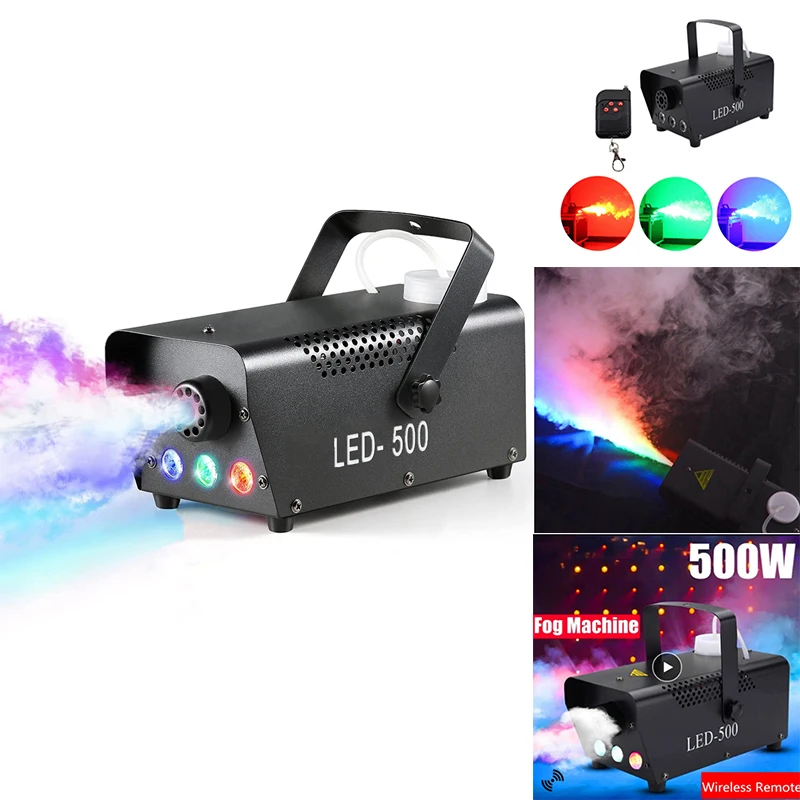 

Best Fog Machine, 500W Halloween Portable Smoke Machine With Color LED Lights,Remote Control Suitable For Christmas