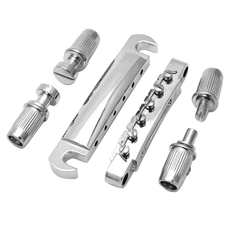 

Electric Guitar Bridge and Tailpiece Set Electric Guitar Replacement Parts Bridge Tailpiece Bridge for Les Paul Guitar