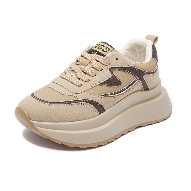 

Кроссовки женские из натуральной кожи, на платформе, с вулканизированной подошвой