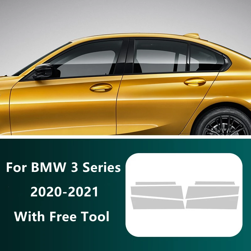 

6 шт. ТПУ прозрачный чехол для автомобильной двери окна отражающей панели для BMW 3 серии 2020-2022