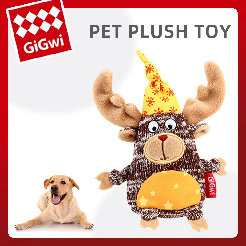 GiGwi Plush Pet Dog Toy Doll Series Interactive Sound Toys Bite Resistant Bite Resistant Chew Squeaker Pet Supplies for Puppy