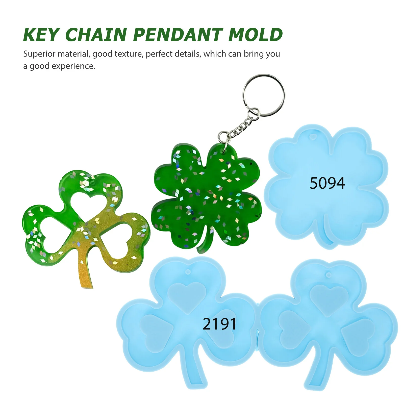 3 Pcs Jewelry Keychain Charm Mold St Patrick' Day Silicone Soap Molds Party Ornaments Clay Hanging Decor Epoxy Resin Pendant
