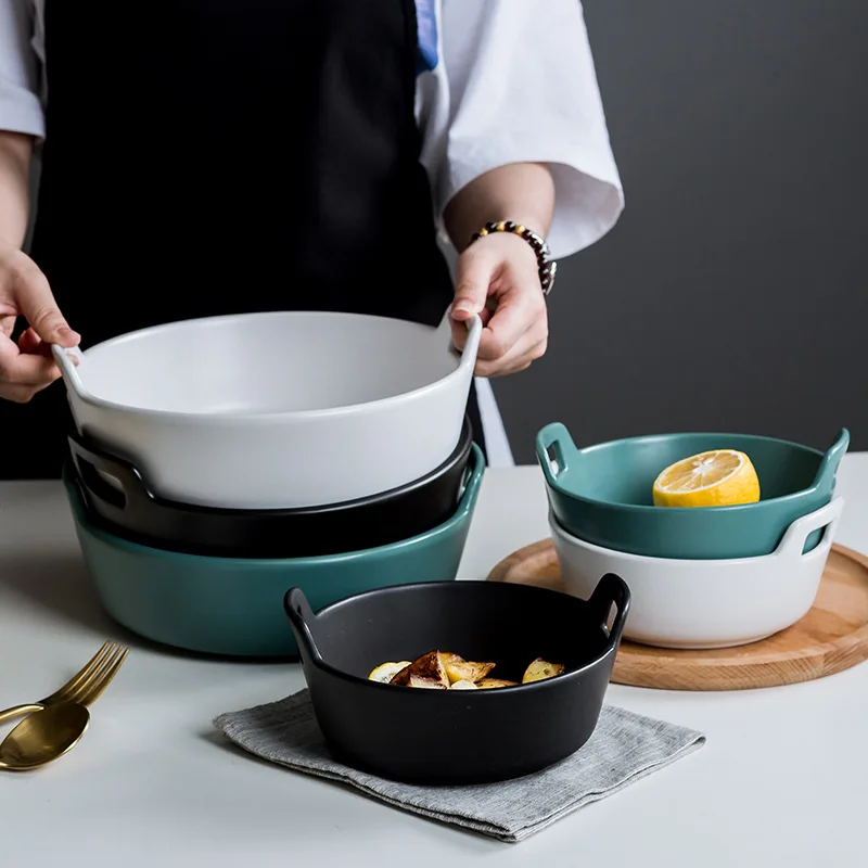 French Onion Soup Crocks with Handles,Ceramic Bowls,for Rice