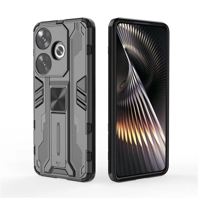 Чехол для Xiaomi Poco F6 5G защитный чехол с магнитным держателем и кольцом Pocco Poko Little PocoF6