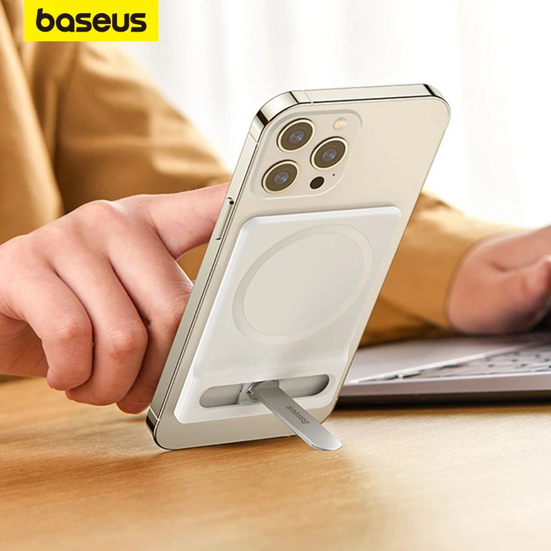 

Baseus Magnetic Kickstand Phone Stand for iPhone 13 12 Pro Max Adjustable Phone Holder Wireless Charging Support Bracket Stand