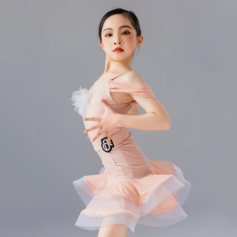 Детская летняя одежда для латиноамериканских танцев тренировок ча-румбы