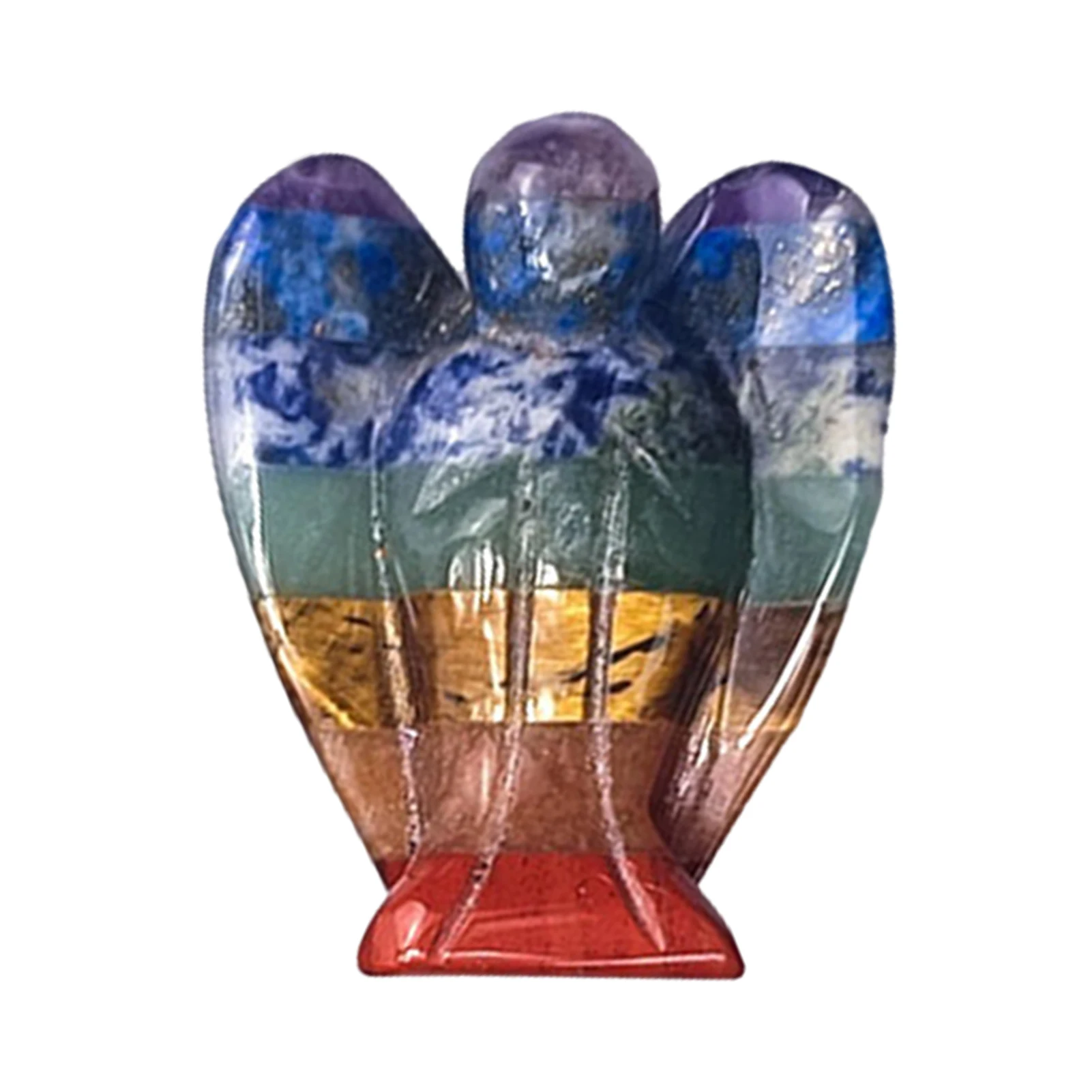 

7 Chakra Stones Mini Angel Statue Handmade Pocket Natural Healing Angel Stone Natural Gemstone Healing Figurine Home Decorations