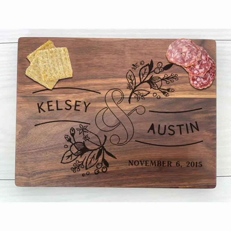 

Walnut Chopping Board Kitchen Beech Chopping Board Personality Carving Commemorative Text Christmas Gift Valentine's Day Gift