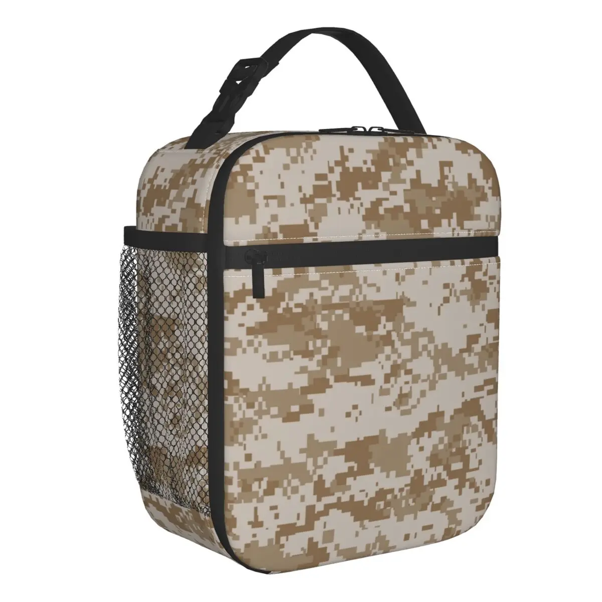 Digital Desert Camo Insulated Lunch Bag for Work School Military Army Camouflage Portable Thermal Cooler Lunch Box Women Kids