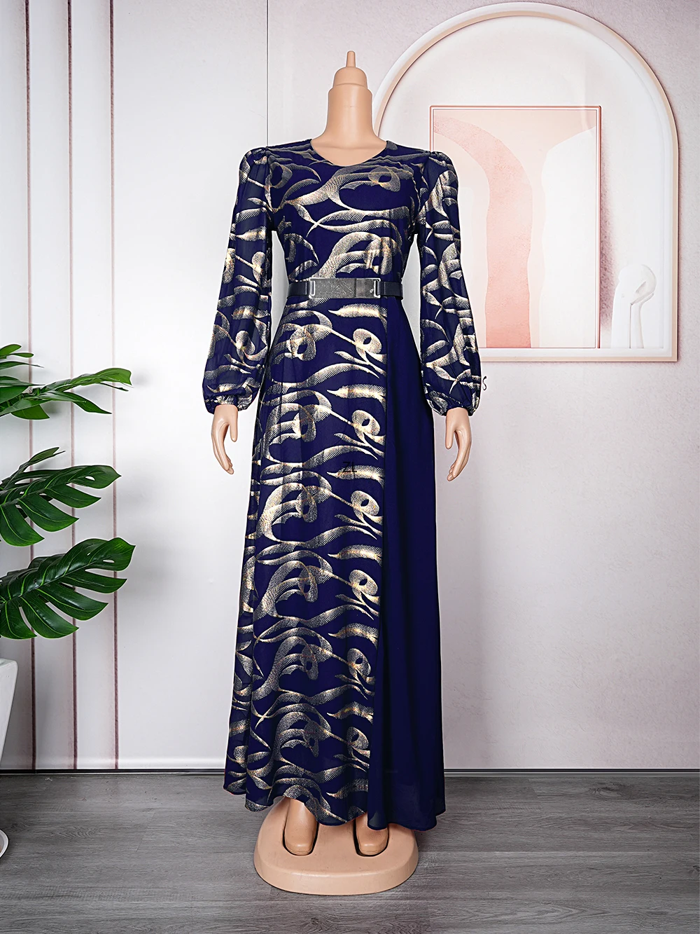 Muslim Fashion Hijab Dubai Abaya Long Dresses With Sashes Islam Clothing African Party Dresses for Women Robe Musulman Djellaba