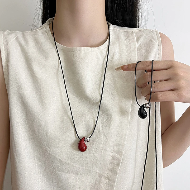 Простое модное ожерелье с подвеской в виде капли воды для женщин и девочек