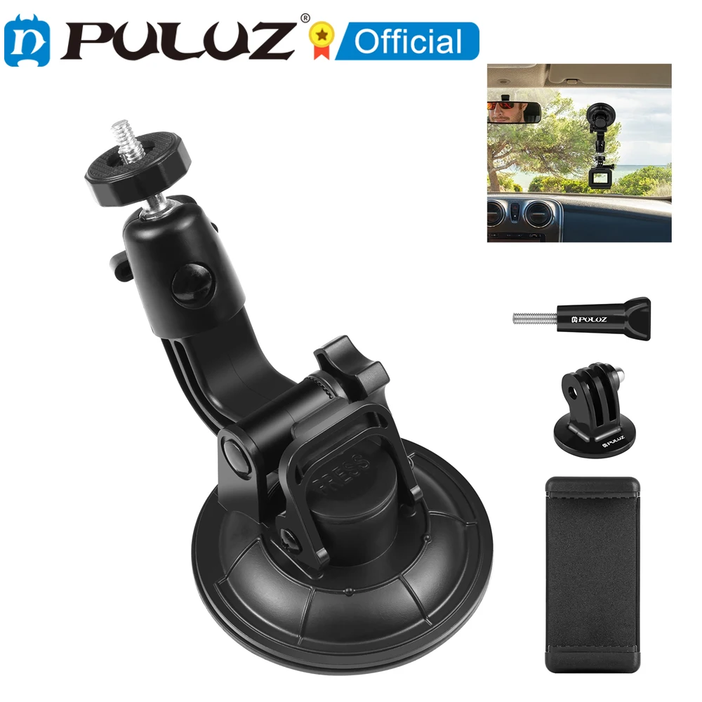 

PULUZ Car Suction Cup Mount with Phone Clamp & Screw & Tripod Adapter for Smartphone & for Gopro DJI Sports Action Cameras