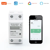 tuya smart wifi switch 60a kwh energy meter single phase din rail monitor and record power consumption support alexa google home