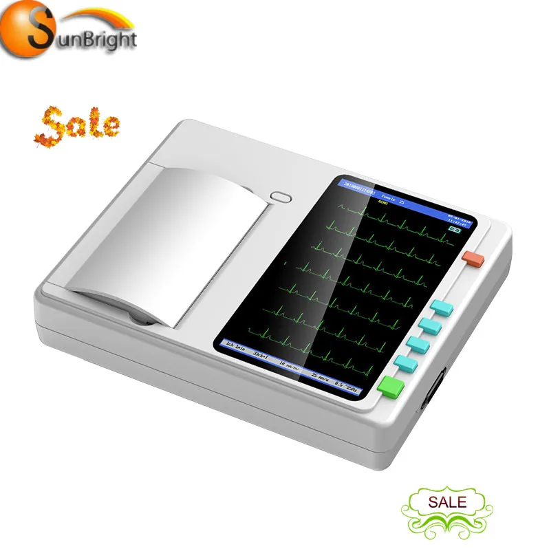 

Медицинское оборудование Sun-7031, портативное устройство для ЭКГ с 12 выводами, цифровой аппарат для ЭКГ с цветным дисплеем