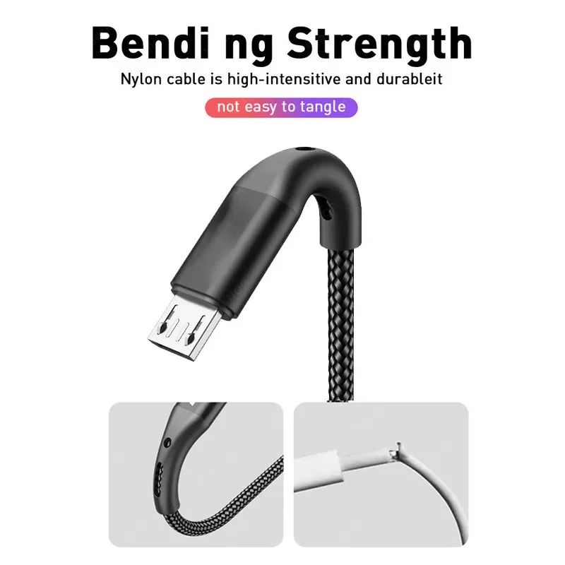 

3A microUSB Cables /5A Type C Fast Charging Date P40 Redmi Mobile Android Charger Micro USB