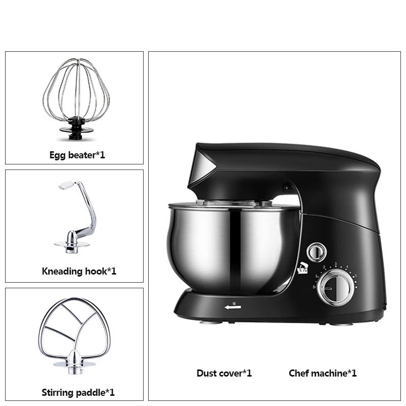 

220V Multifunctional Household Stainless Steel Cook Machine And Noodle Mixer Small Kneading Machine Egg Milk Beater