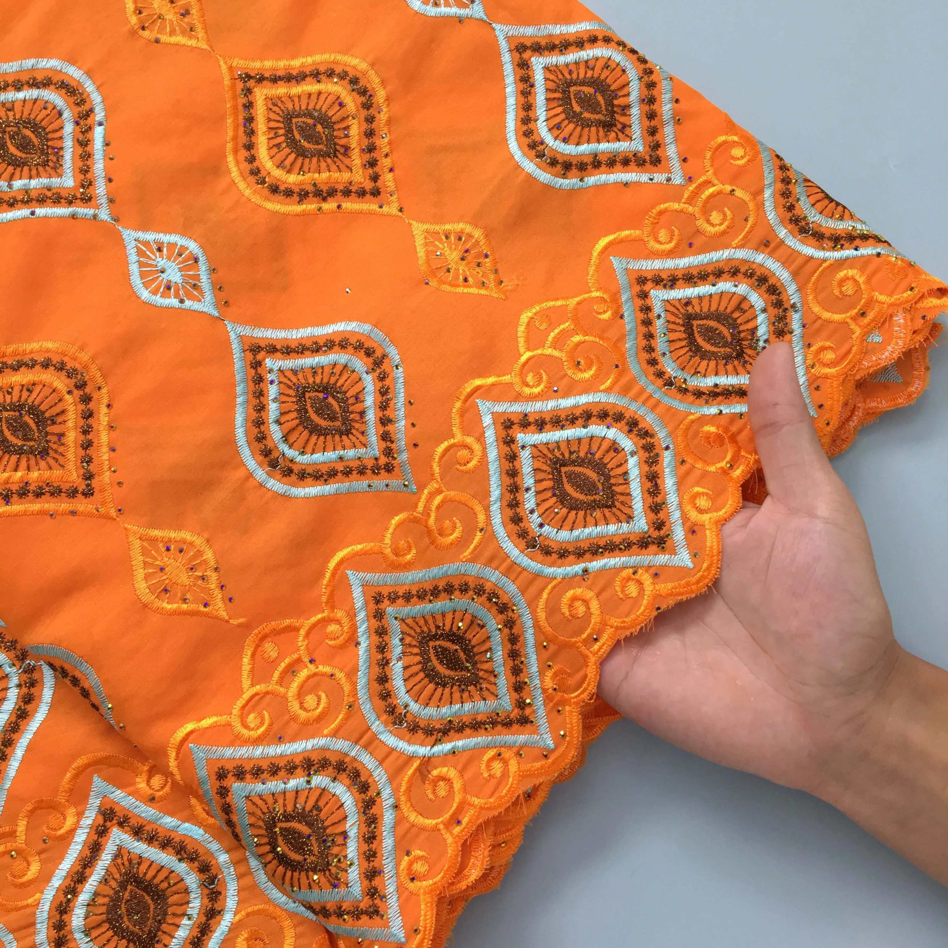 Африканское Хлопковое Кружево Sjd 2024 Высокое Качество Нигерийский Стиль Для