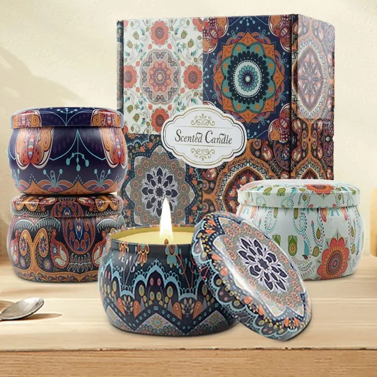 

Scented Candles Gift Lavender Rose,Natural Soy Wax with Floral Essential Oil Travel Tin Candles for Home Yoga Meditation Reiki