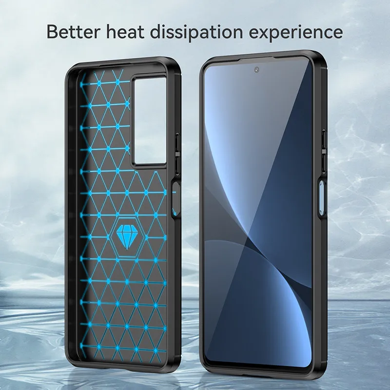 For Xiaomi Redmi K60E Case Redmi K60E Cover 6.67 Inch Carbon Fiber Shockproof Silicone Bumper For Redmi K60E K40 K50 K60 Pro