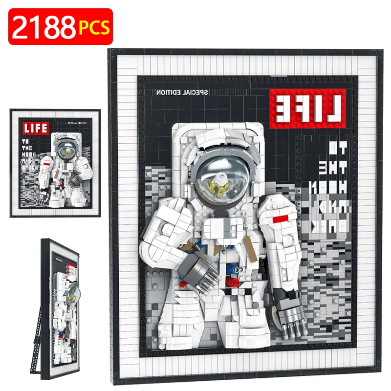 

2188pcs City Astronaut Aerospace Photo Frame Building Blocks Aviation Rocket Cosmonaut Friends Series Bricks Toys For Children