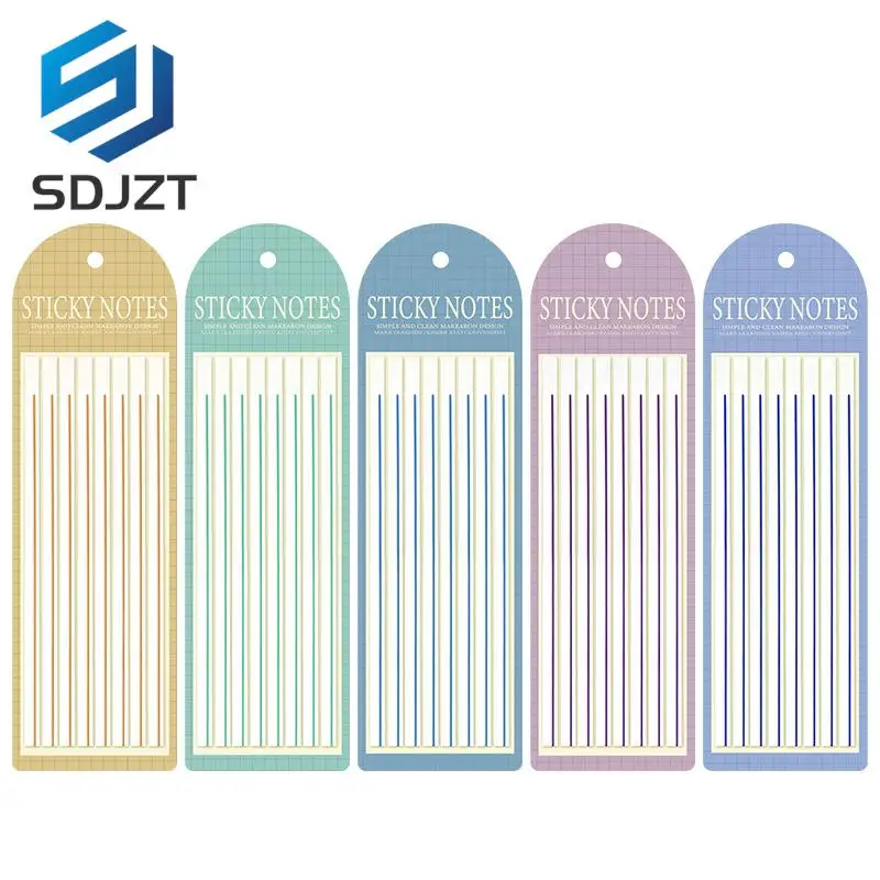 

Extremely Thin Sticker Macaroon Color Line Post Note Transparent Fluorescent Tabs Flags Sticky Note Stationery
