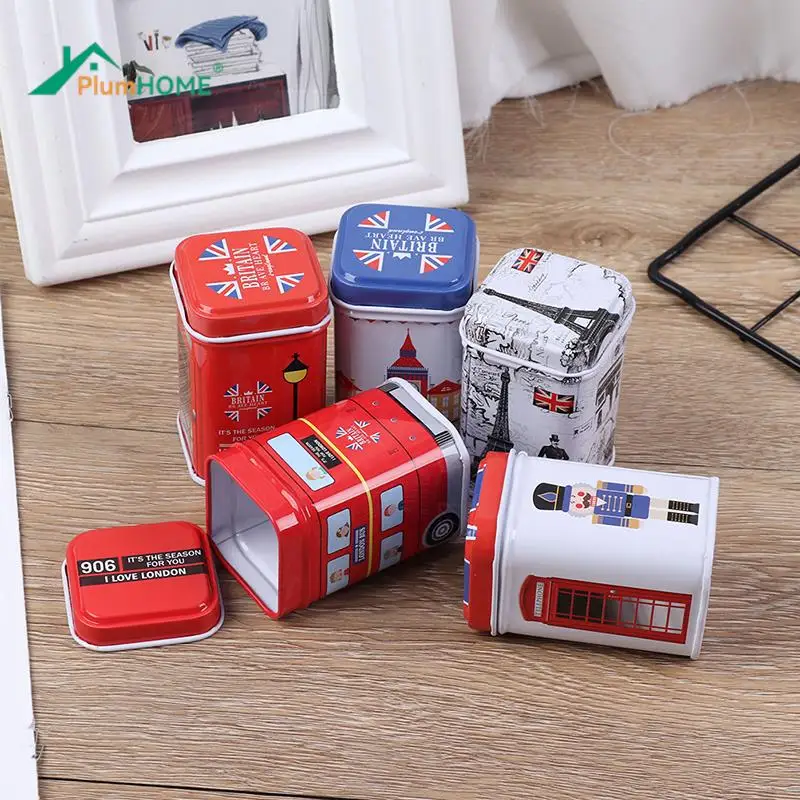 

1PC Vintage Beautiful Colorful Sakura Floral Pastoral Iron Storage Tank Box Square Sealed Cans Coffee Tea Tin Container