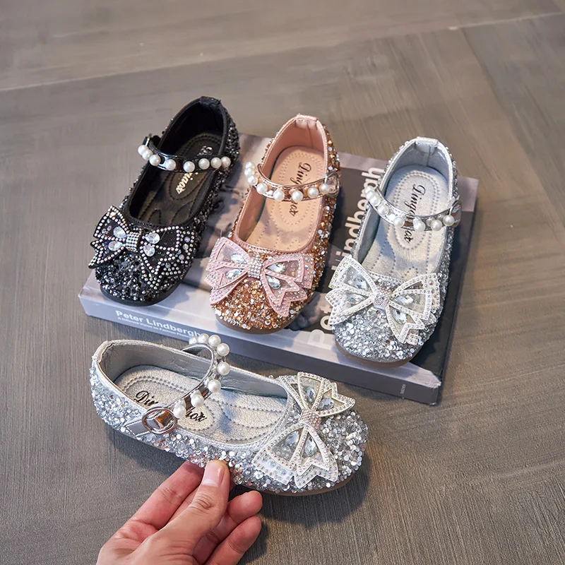

Baby Girls Shoes Children Kids Pearl Bling Sequins Rhinestone Single Princess Shoes Toddler Infant Kids Shoes Spring Autumn