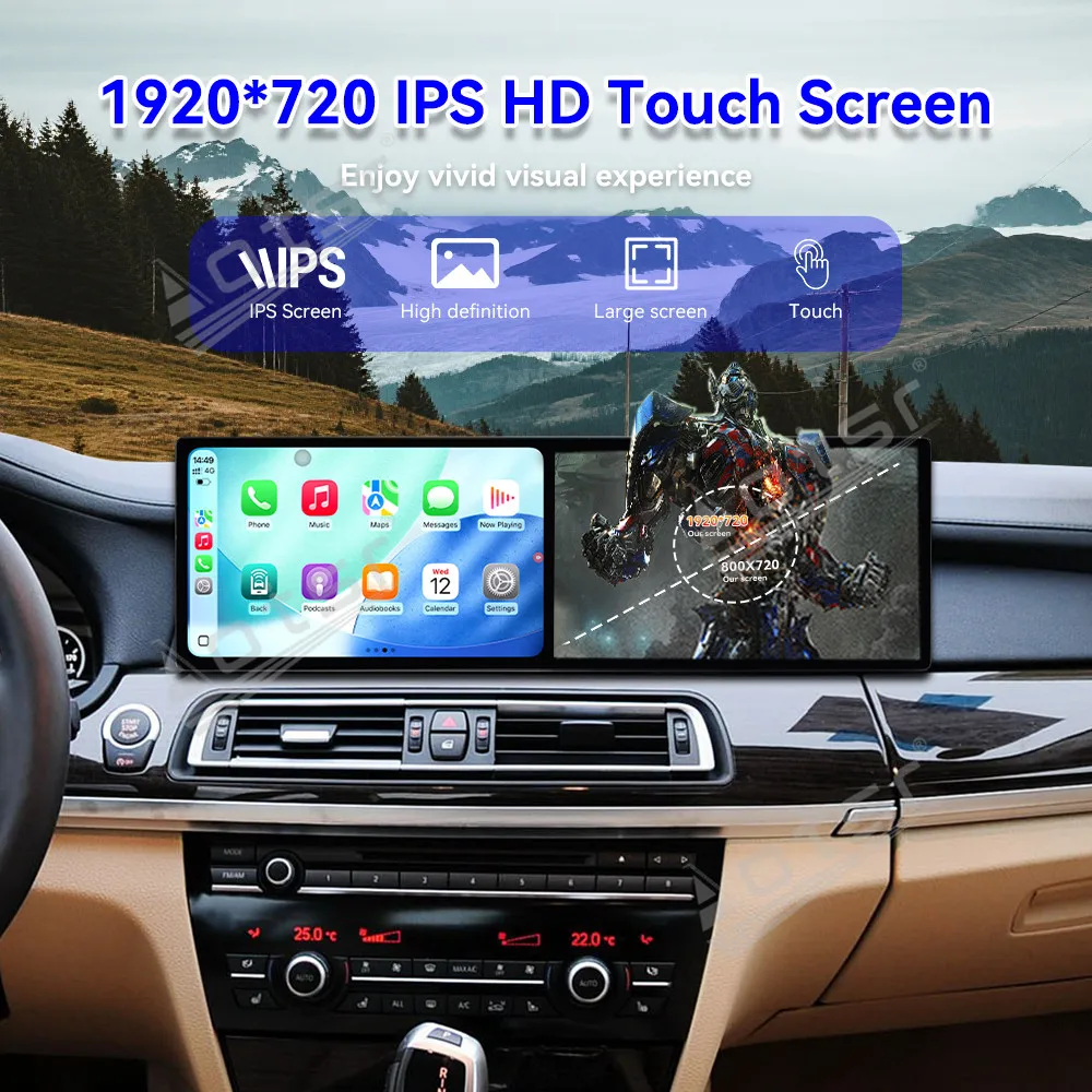 Фото Android 15.0 двойной 9,1 дюйма для BMW 7 серии F01 F02 F03 2011-2017 Автомобильный carplay Радио Мультимедийный плеер GPS-навигация Стерео WIFI №3