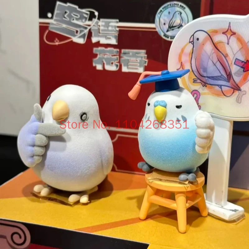 Фото Оригинальная миниатюрная фигурка Plzdot Bird Taro Round Blind Box из серии «Птицы и цветы», абстрактная модель, игрушка, украшение, подарочная коробка-сюрприз №4