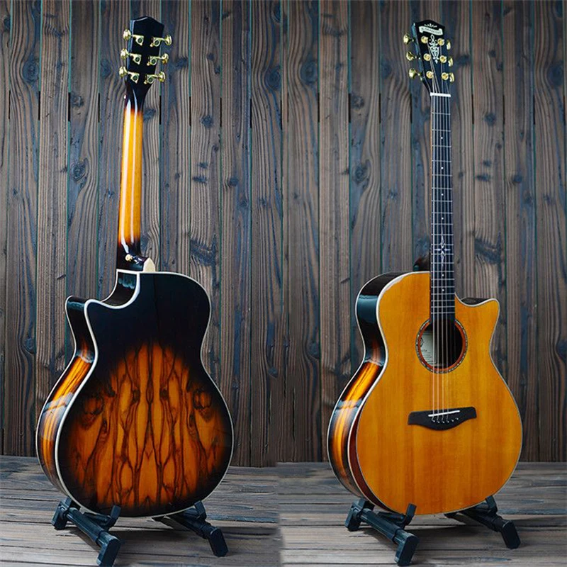 

Деревянная музыкальная Роскошная Акустическая гитара 40 дюймов, высшее качество, дорожная гитара, фингерборд, классический лицевой лист, му...