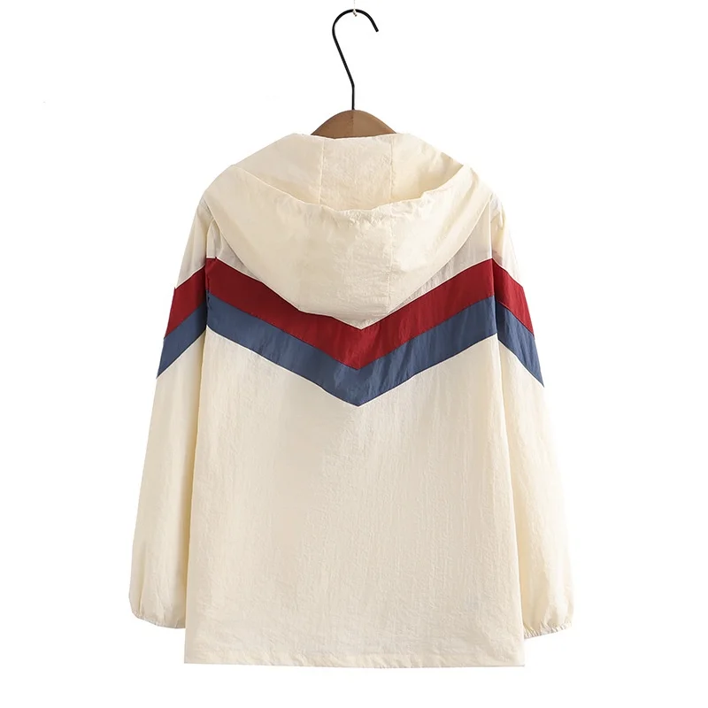 Plus Size Women's XL-4XL Patchwork Spring Summer Jackets Long Sleeved Zip Up Female Outerwear
