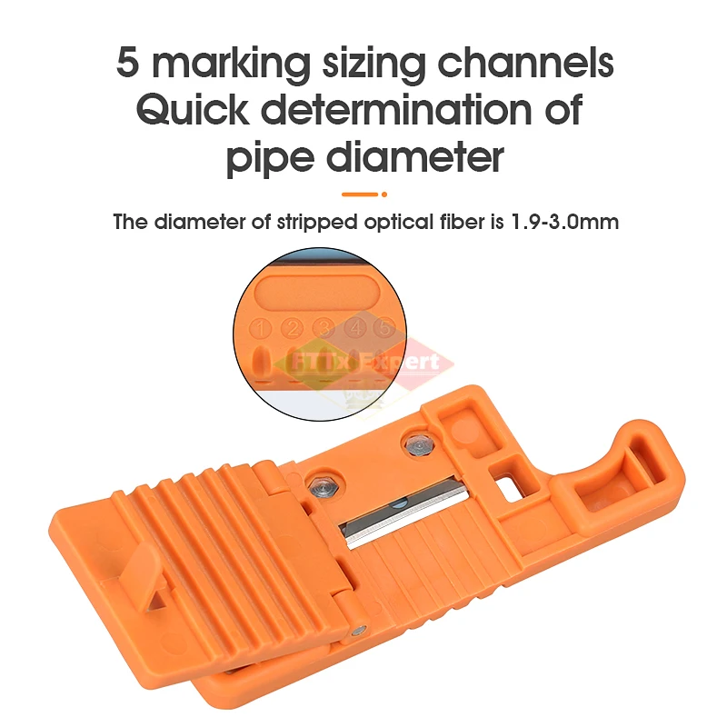 New HMSAT-5 Fiber Cable Ribbon Stripper HMSAT5 Loose Tube Buffer Mid-Span Access Tool 1.9mm to 3.0mm Replaceable Blade AUA-05